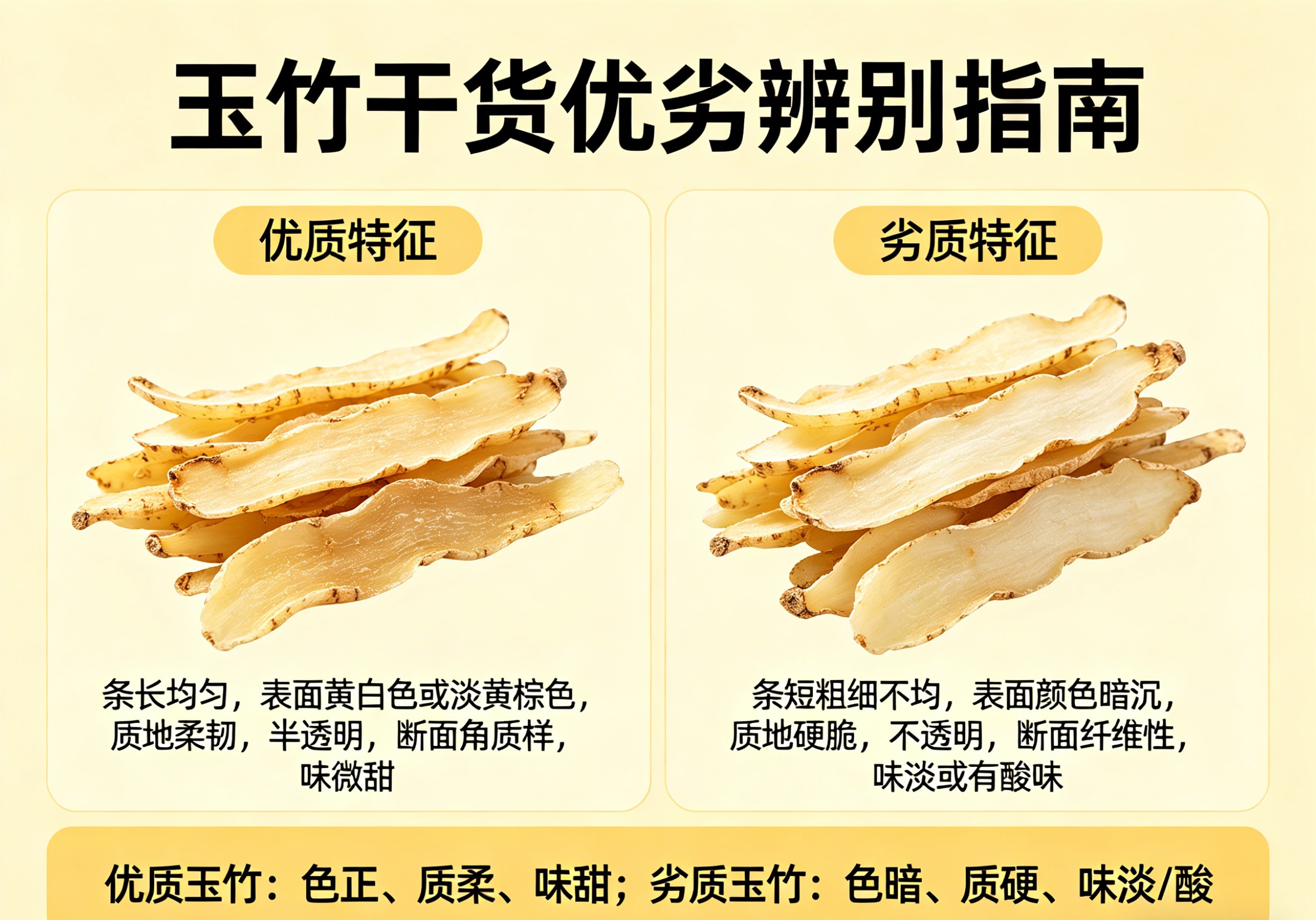 玉竹干货优劣辨别